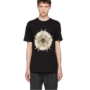 NEIL BARRETT Black Cross Golden Aura T-Shirt NWOT/sz L